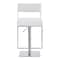 Armen Living Michele Swivel Adjustable Height Off-White Faux Leather and Brushed Stainless Steel Bar Stool LCMISWBABSWH - alternate 4